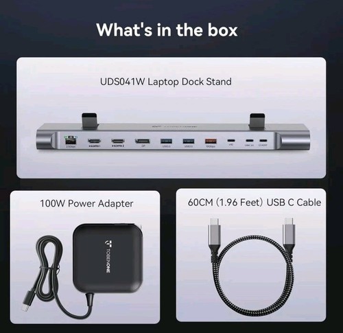 TOBENONE UDS041W 16 en 1 USB-C Triple/Dual 8K 4K Moniteur Station d'accueil Windows - Photo 4/9