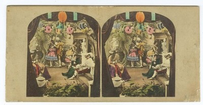G2286~ JAMES ELLIOTT - Bal Masque 1860s Tinted UK Genre Stereoview