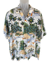 Camisa DE COLECCIÓN Pineapple Connection Isla Hawaiana Barco Palmeras Para Hombres Talla 2XB
