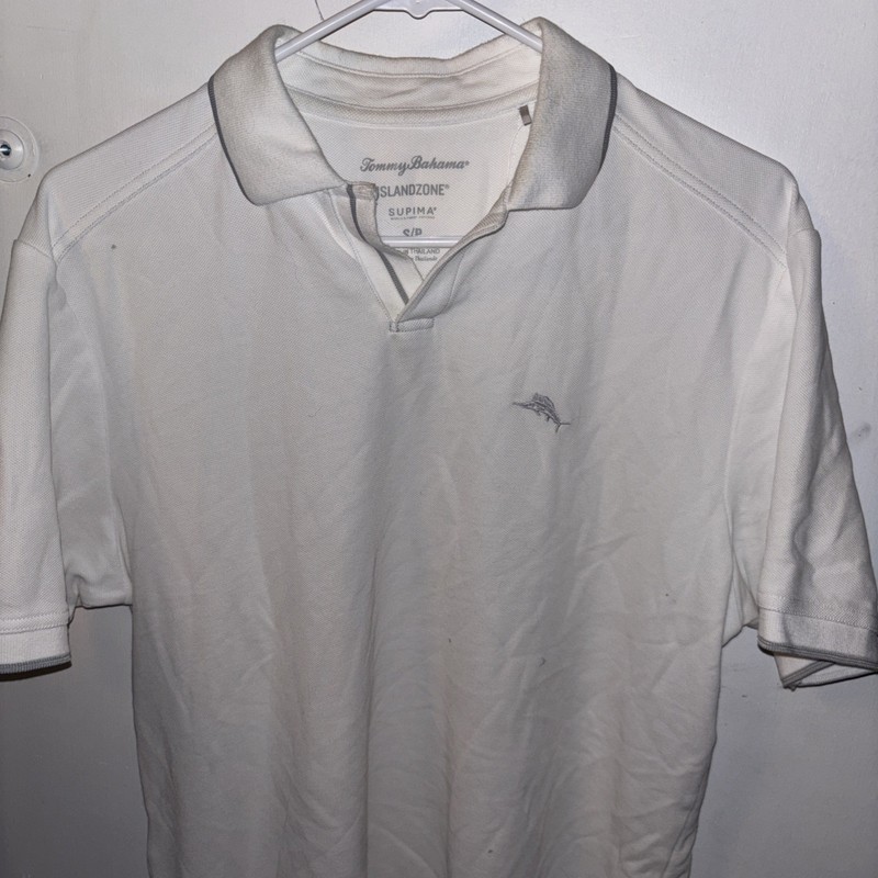Tommy Bahama IslandZone Supima Polo Shirt Mens S/P White Emfielder