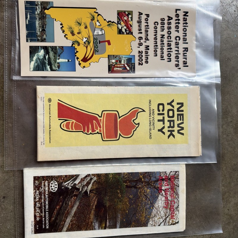 Vintage AAA Maps Lot New York City Long Island NRLCA Portland 2002 Natl Capital