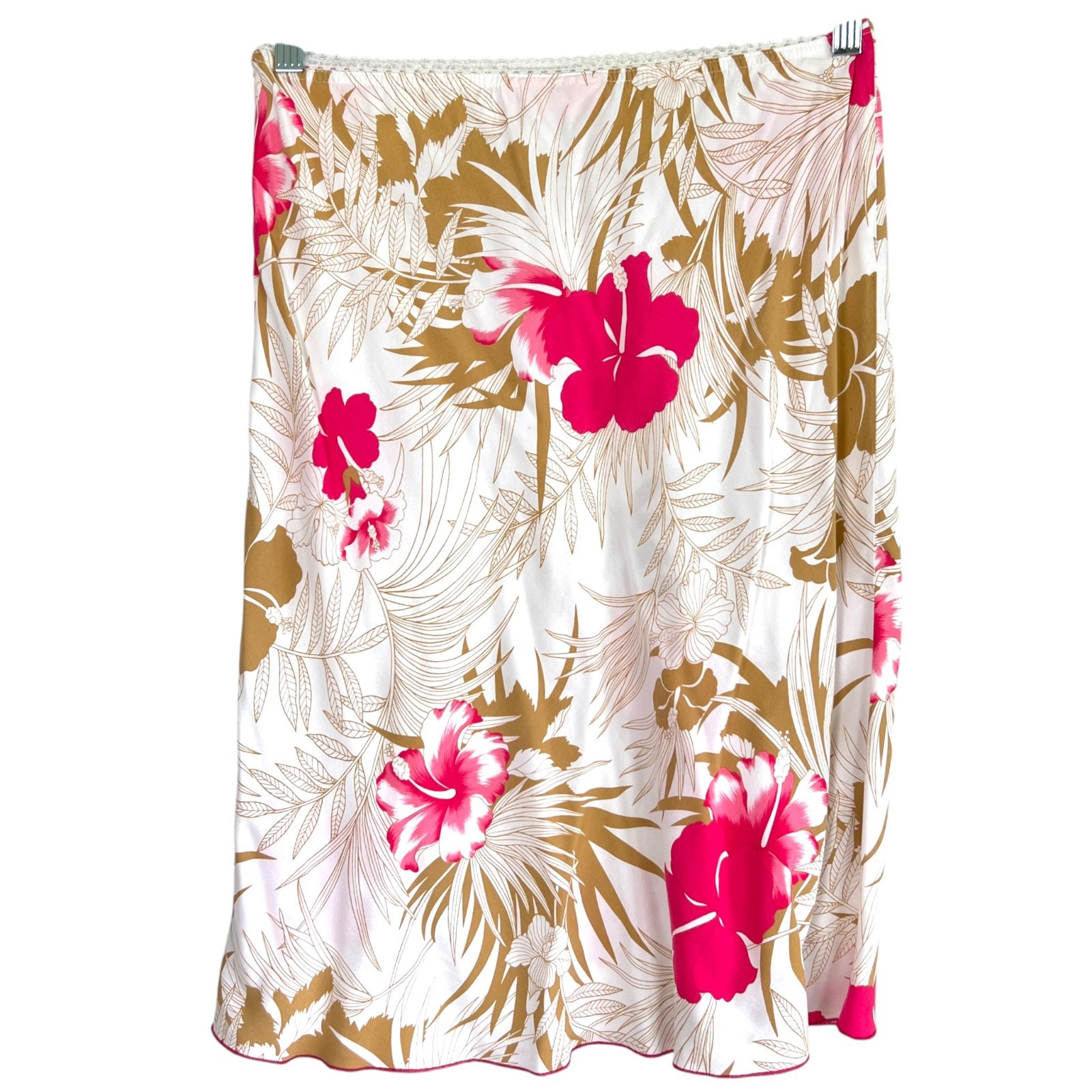 Vintage Y2K Roxy Womens Tropical Floral Slip Skirt Size M Surfer Beach Vacation