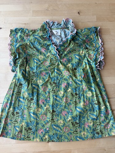 Umgee Women’s Boutique Top S Cottage Core Floral Print Ruffle Sleeve Chic Boho