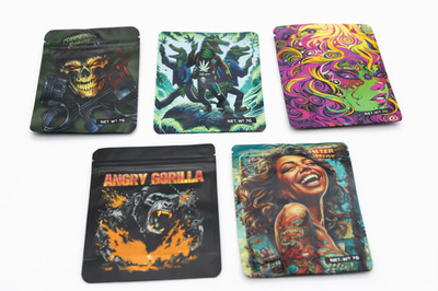 7GM Storage Bags   250 Count Mixed Designs | Resealable Foil Pouches