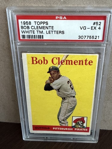 1958 Topps Bob Clemente Pittsburgh Pirates #52 PSA 4 VG-EX