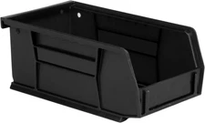 7-1/2" X 4" X 3" Plastic Stackable Storage Bin and Hanging Container (Black, 1 P