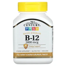 Vitamin B-12, Cherry, 5,000 mcg, 110 Sublingual Tablets