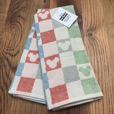 Disney Mickey Mouse Kitchen Towels 2 Pack Multi Color Check Discontinued