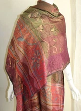 Estate Designer REALLY NICE 50% Wool Silk Finely Woven Shawl Wrap Scarf