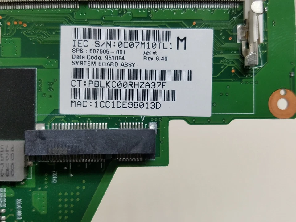 HP Pavilion DV5-2000 Intel rPGA 989 DDR3 Laptop Motherboard 607605-001 - Image 4 of 4