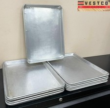 Lot Of (10) 13" x 18" Aluminum Half-Size Commercial Bakery Bun Sheet Baking Pans