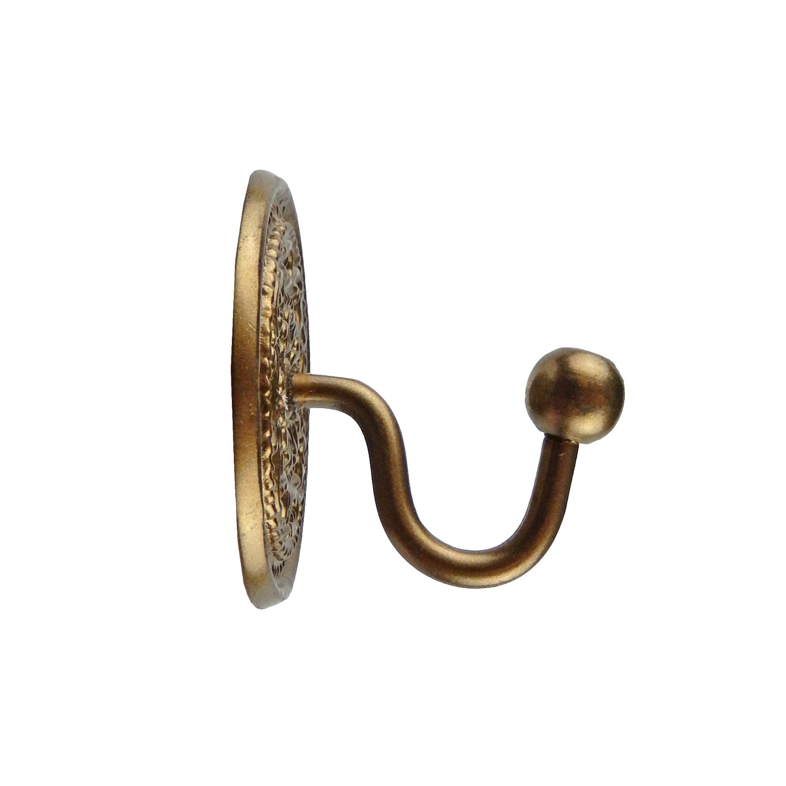 Small Brass Metal Wall Hook Floral Base Key Towel Robe Door Hanger Lightweight