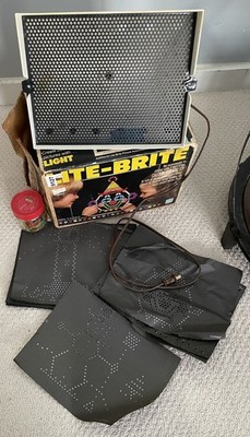 Vintage Hasbro 1981 Lite Brite w Pegs & 11 Pattern Sheets in Original Box-WORKS