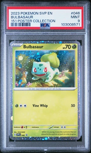 2023 Pokemon S&V Black Star Promo Bulbasaur 151 Poster Collection PSA 9 #046
