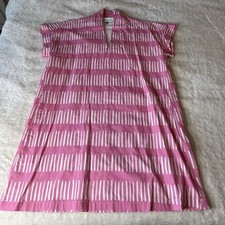 Brooke Wright Nancy Dress Womens Medium V-Neck Pink With Pockets