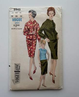 Vogue Women's Vogue Style Suit Vintage Original Sewing Pattern 5945