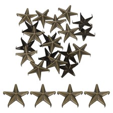 100Pcs Star Studs Rivets, 20mm Metal 5-Claw Nailhead Punk Rivet Stud, Bronze