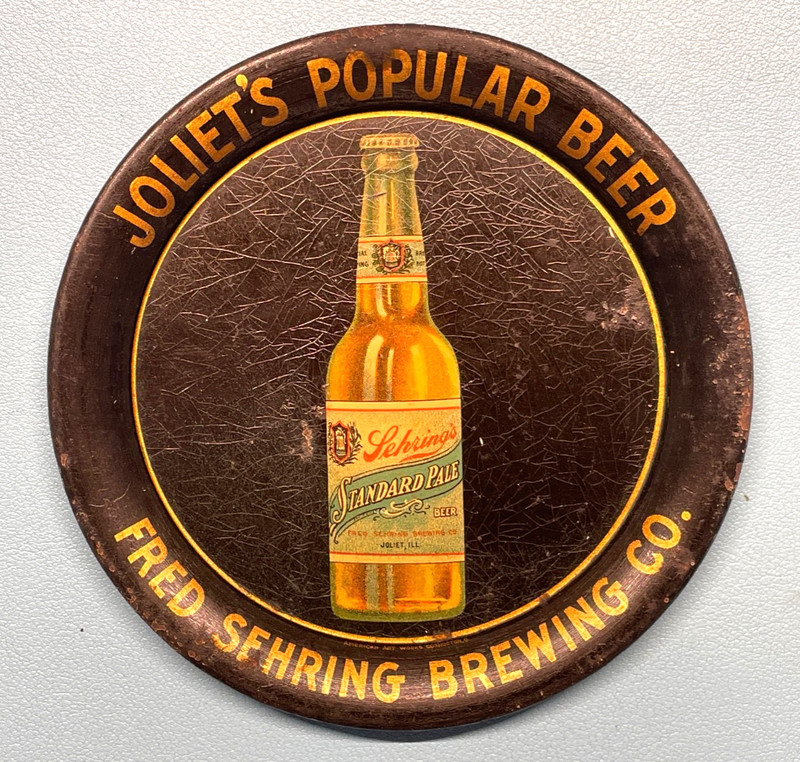 Pre-Prohibition FRED SEHRING BREWING CO. Beer Tip Tray, Joliet, Illinois