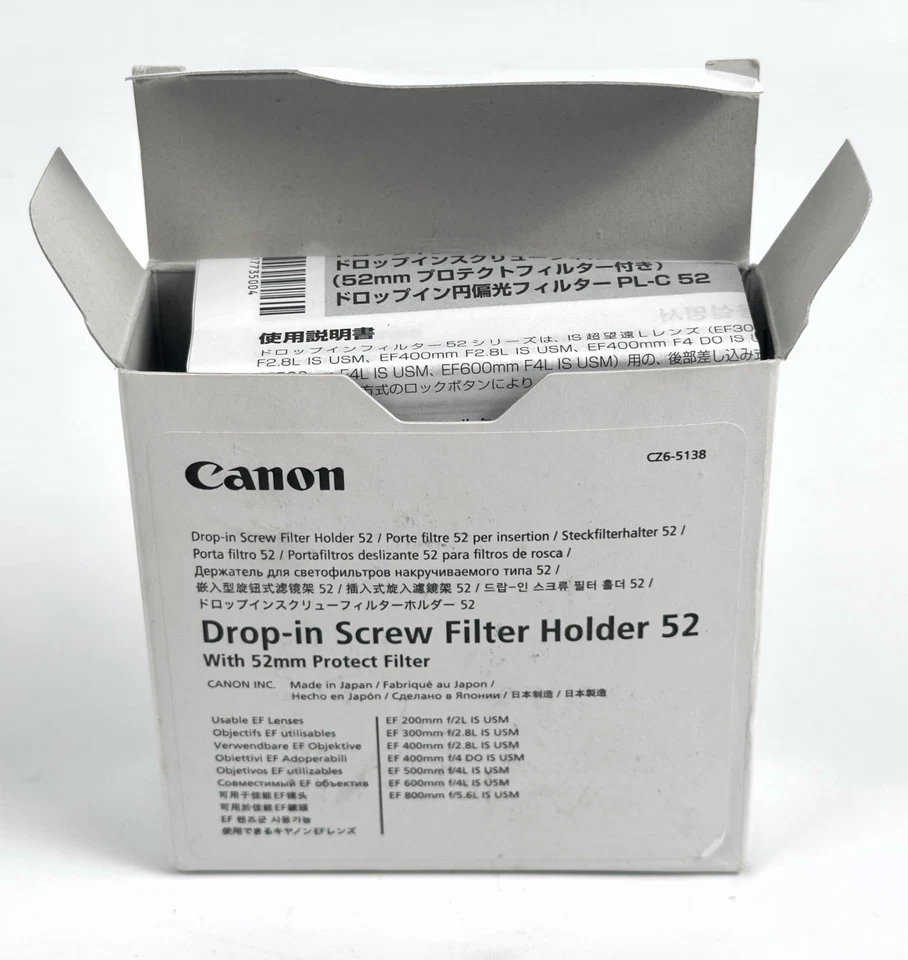 {NEW} Canon 52 Drop-In Screw Filter Holder 52 with 52mm Protection Filter - Image 4 of 4