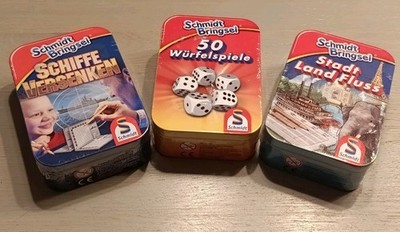 Schmidt Bringsel Spiel Metallbox Reisespiel 3er Pack