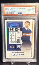 2020 Contenders Mike Ditka Coaches Ticket Autograph PSA 10 Gem Mint HOF #14/20