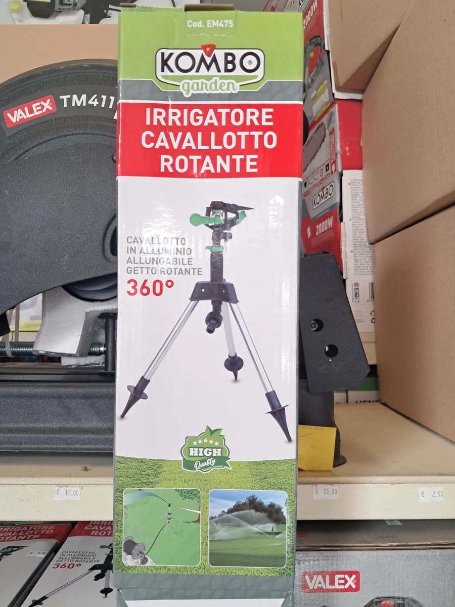 TOTAL Irrigatore Rotante A 3 Bracci In Plastica Per Prato – 16,5x14x8 Cm, Copertura 360°, Adattatore 3/4” Per Tubo Giardino - 4