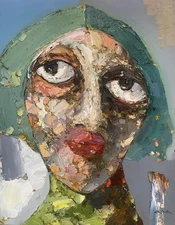 Original abstract painting oil on canvas board 11x14 in by Anastasiya Kimachenko