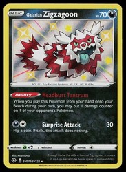Galarian Zigzagoon SV078/SV122 Shining Fates Shiny Holo Rare
