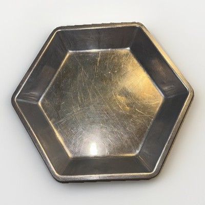 Vintage Hexagon Aluminum Pie Pan 9   by 1 1/4  Baking Tin Unique Shape