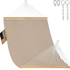 Double Hammock 11 FT 450 lbs Capacity Khaki Quick Dry Olefin Fabric Lazy Daze
