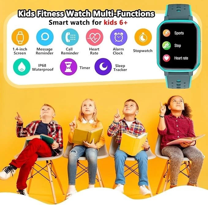 Smartwatch Kinder mit Telefonfunktion GPS Tracker Armbanduhr Kinder Grün - Bild 2 von 4