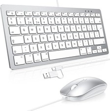 OMOTON Mac Keyboard Mouse Combo USB Type-C Wired UK QWERTY