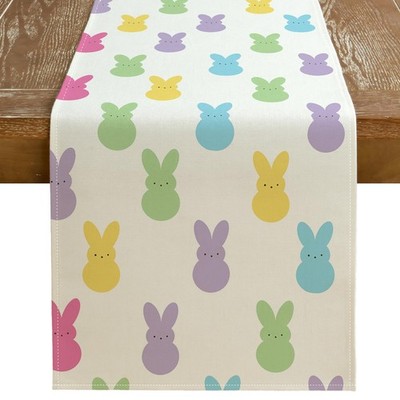 GEEORY Easter Table Runner 13 x 72 Inch, 13''x72'', Multi Color 