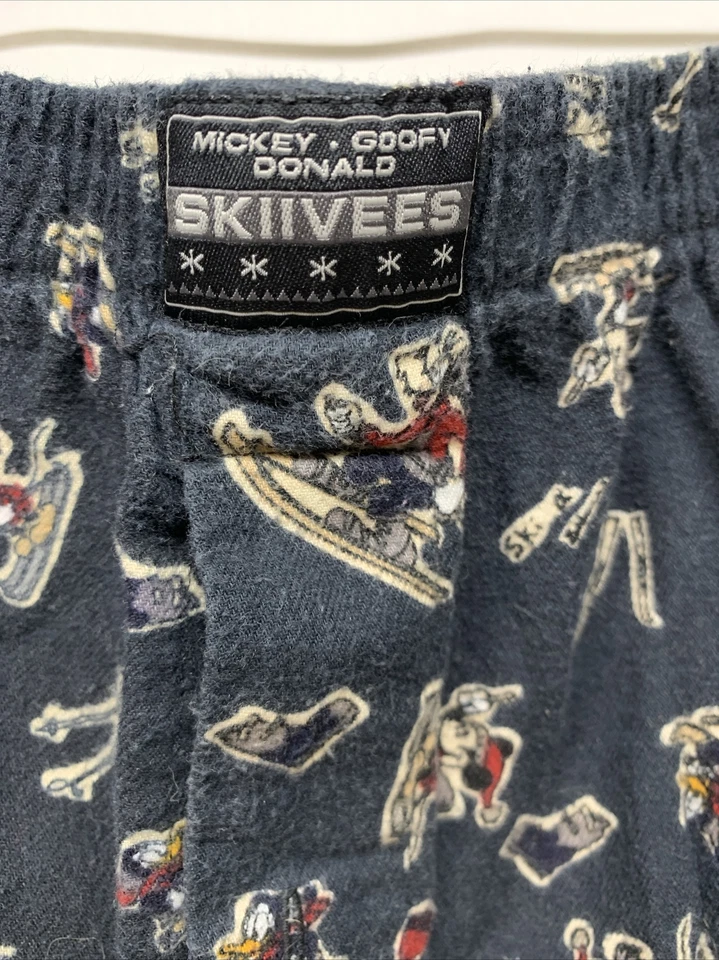 The Disney Store Mickey Goofy Donald Esquí Para Hombres Prendas para Dormir Grandes Pantalones Cortos Franela Foto 3 de 4
