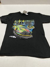 Kyle Busch # 18 Nascar Youth One Sided  Black Shirt 2015 Cup Champion Medium