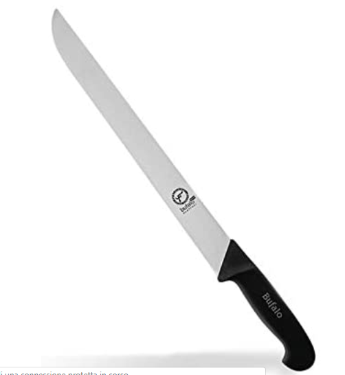 Coltello professionale affettare prosciutto crudo ROMA chef cuoco Bufalo 40 cm