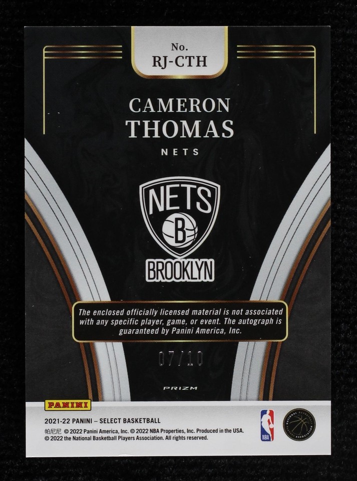 2021-22 Panini Select - Cameron Thomas #RJ-CTH for sale | eBay