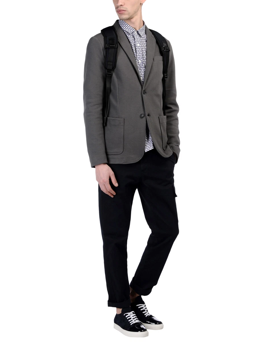 Notch collar cotton blend blazer clearance