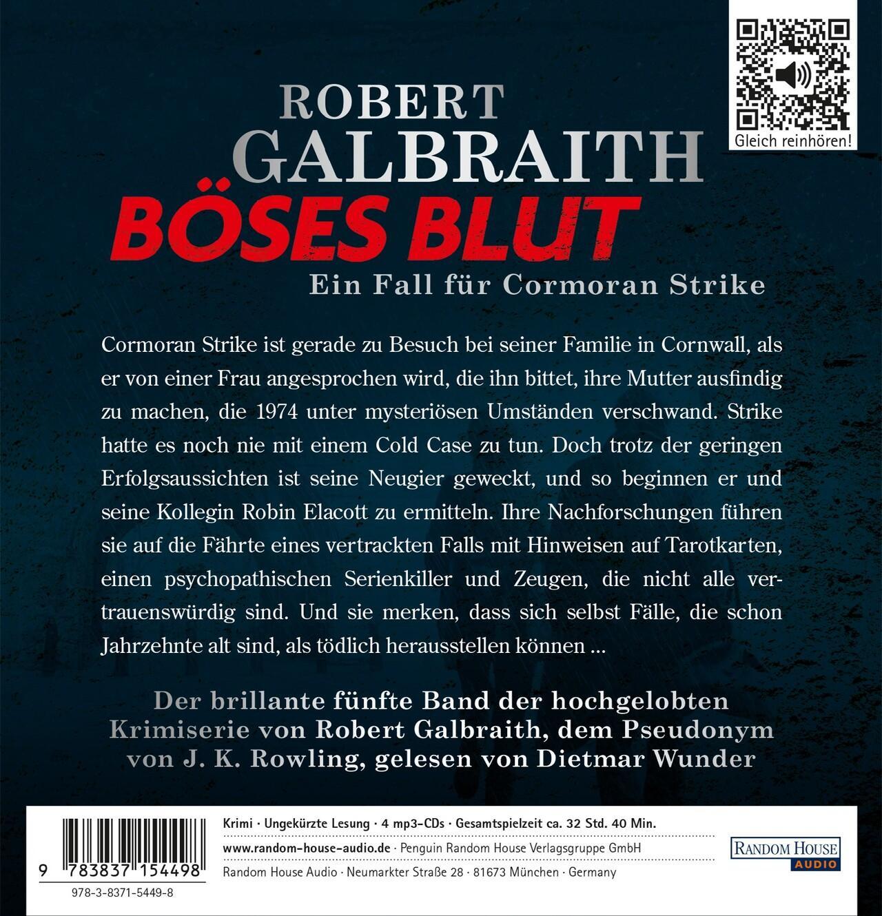 Thumbnail - Galbraith Robert. Böses Blut. Audio-cd
