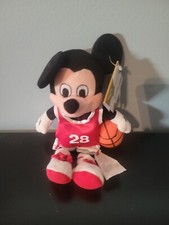 Vtg Walt Disney Basketball Player Mickey Mouse Bean Bag Plush Doll