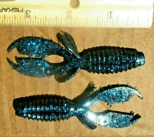 25ct BLACK BLUE Flake 3.5" SWEET BEAVERS Bass Fishing Lures Beaver Flipping Bait