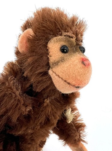 Steiff Jocko Chimp US Zone Tag ID Button 10cm 4in Jointed Mohair Monkey Vintage - Picture 10 of 13