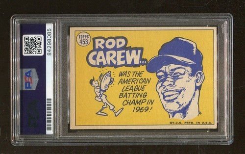 Rod Carew Signed 1970 Topps #453 Autographed Twins PSA/DNA *8085 - Picture 2 of 2