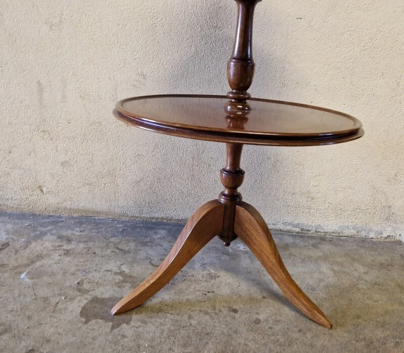 Guéridon Serviteur muet en acajou à trois plateaux XIXème siècle Napoléon III - Photo 4/4