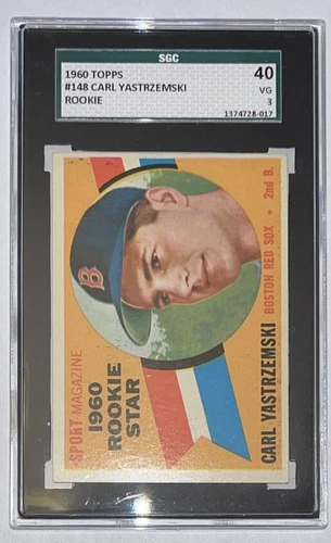 CARL YASTRZEMSKI 1960 TOPPS #148 - SGC 3 VG - RC ROOKIE - HOF BOSTON RED SOX