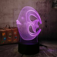 Fish 3D Acrylic LED USB 7 Colors Night Light Touch Table Lamp Decoration Gifts