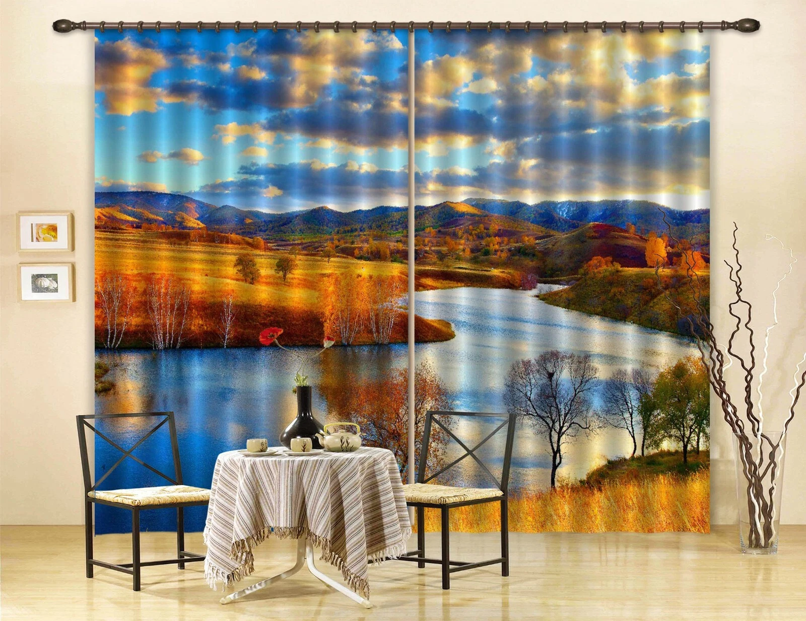3D Prairie River ZHUA1448 Blockout Photo Curtain Fabric Window Zoe