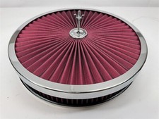 14x2 Chrome Flow Thru Washable Resusable Air Cleaner Sbc Bbc Rod Drop Recesse