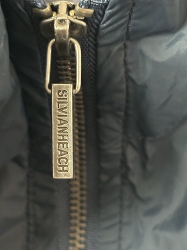 JACKET Silvian Heach short sleeve light weight nylon blue w/ front zipper sz S - Picture 9 of 16