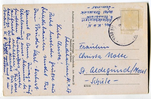 AK Schledehausen,Schelenburg,bei Wissingen,Osnabrück 1957 - Picture 2 of 2